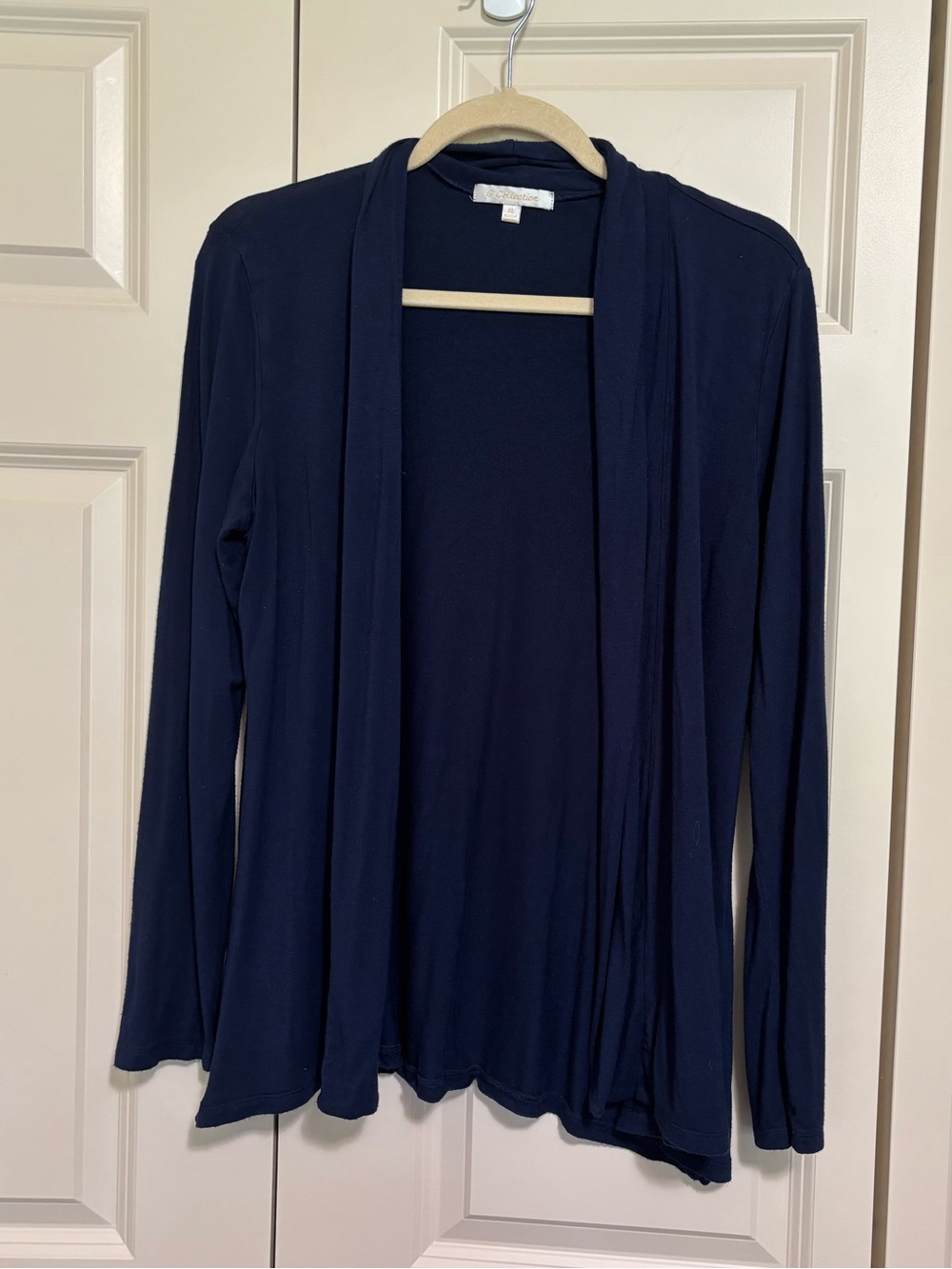 G Collection Navy Open Drape Cardigan